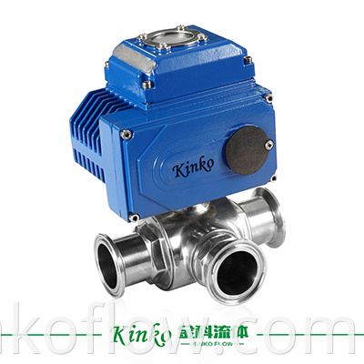 Precise Control Safety Small Size Electric 3 Way Ball Valve3